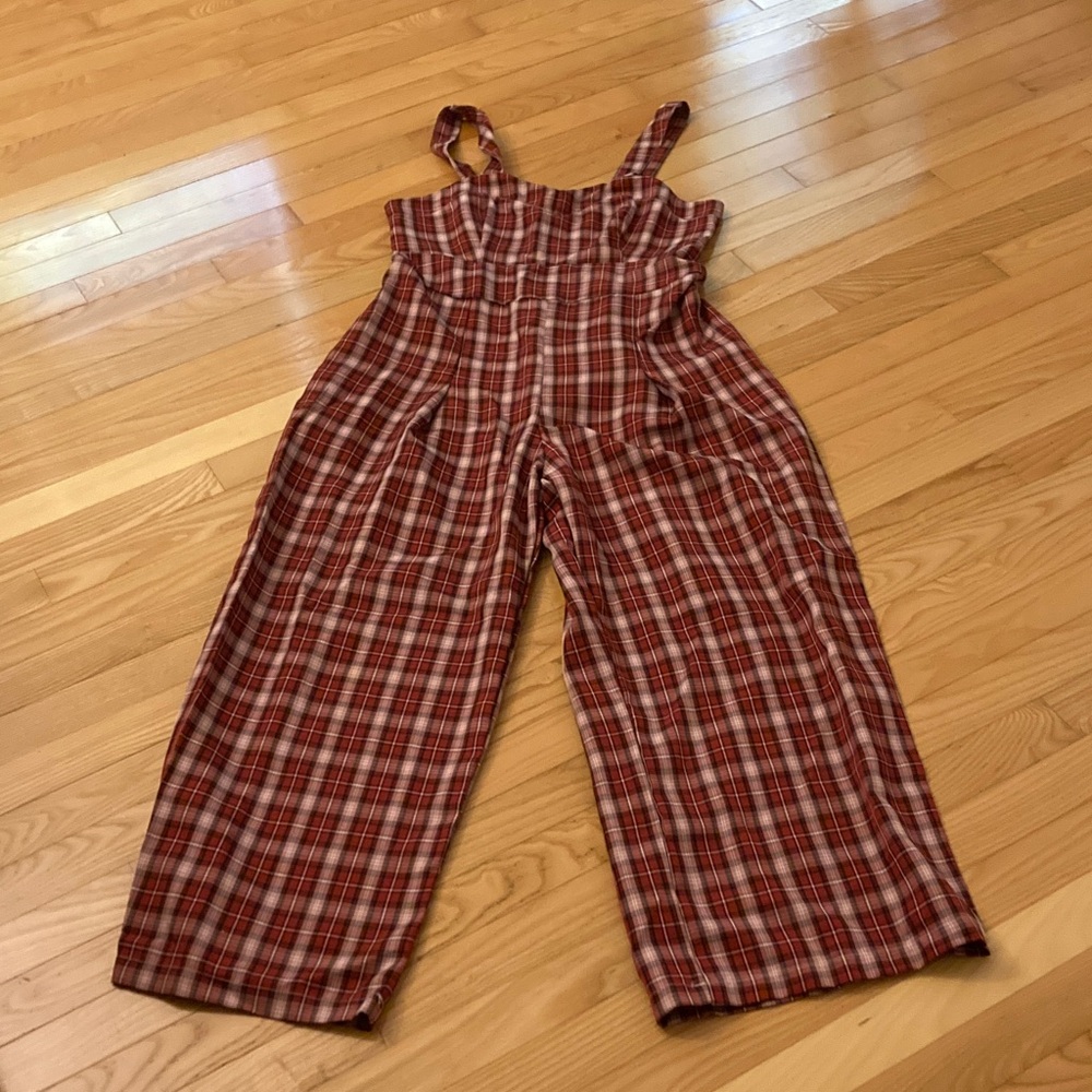 Plaid Women's Jumpsuit in Red